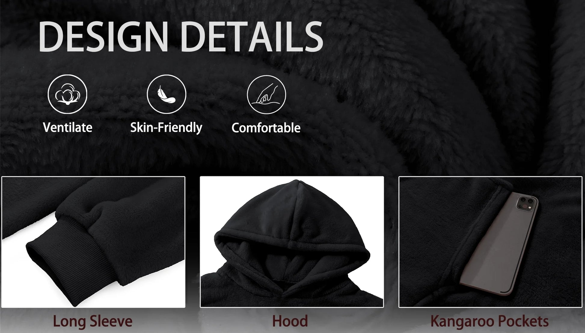 Wearable Blanket Hoodie Sweatshirt for Women and Men, Warm and Cozy Blanket Hoodie, Flannel Blanket with Sleeves and Giant Pocket