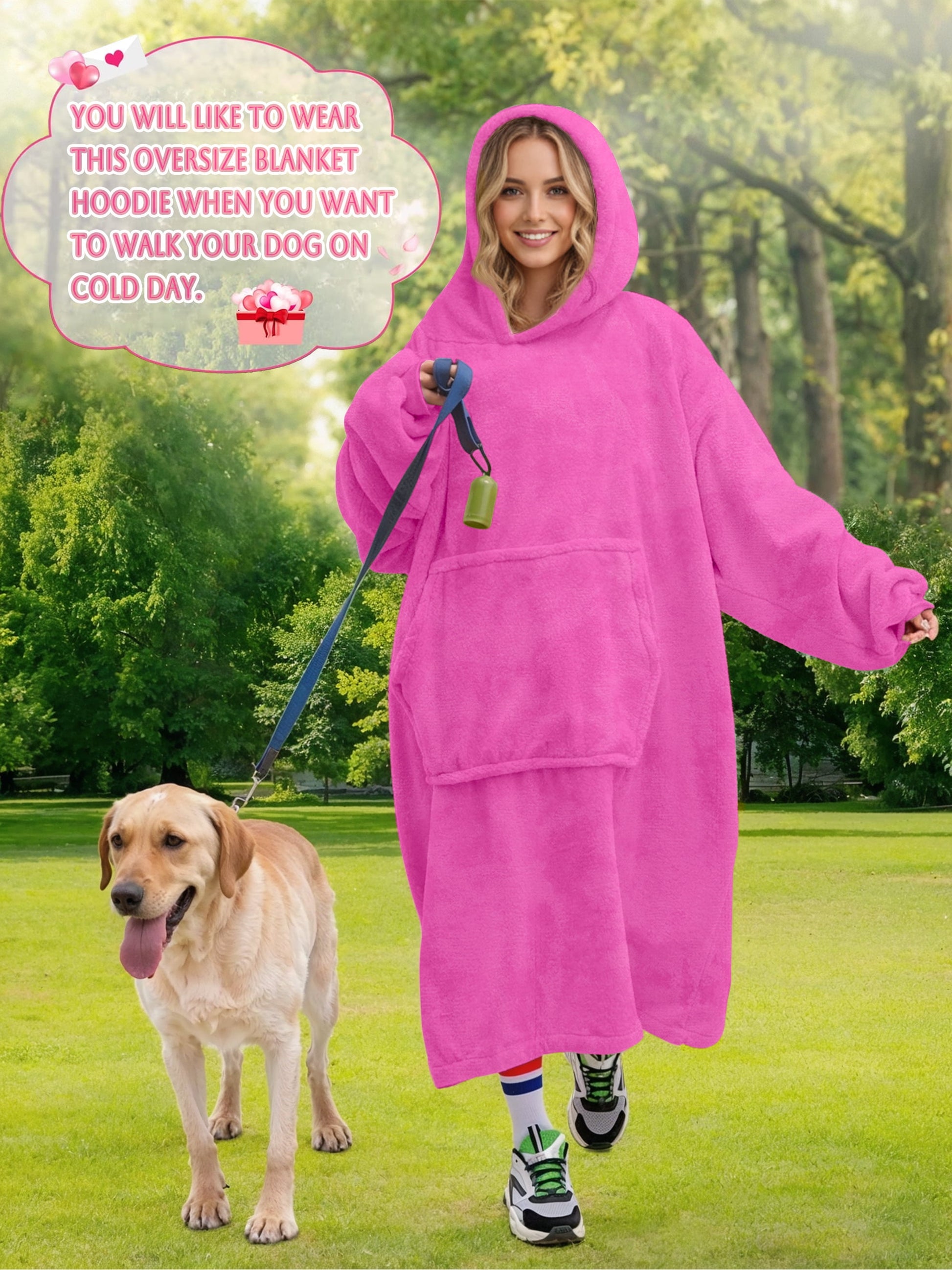 Wearable Blanket Hoodie Sweatshirt for Women and Men, Warm and Cozy Blanket Hoodie, Flannel Blanket with Sleeves and Giant Pocket